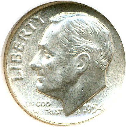 image for: 1954 10c  NGC MS66 FT