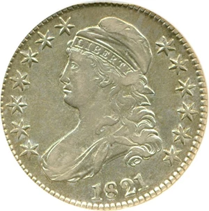 image for: 1821 50c DGS XF40 (Cleaned, Light Scratch Reverse)