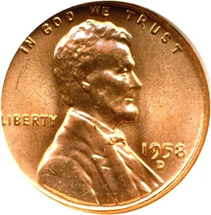 image for: 1958-D 1c NGC MS67 RD