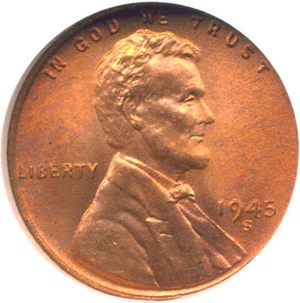image for: 1945-S 1c NGC MS67 RD