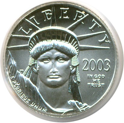 image for: 2003 $10 Platinum Eagle PCGS MS69 