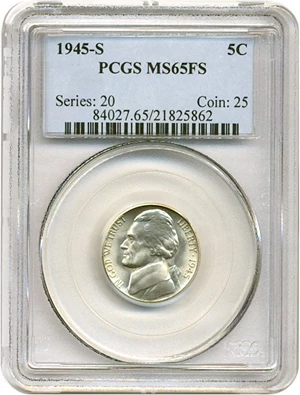 image for: 1945-S 5c PCGS MS65 FS