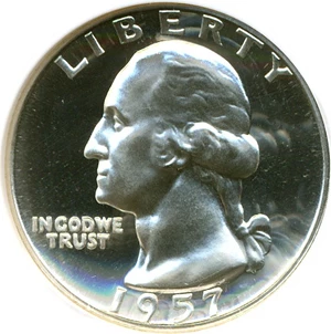 image for: 1957 25c NGC Proof 68 Cameo