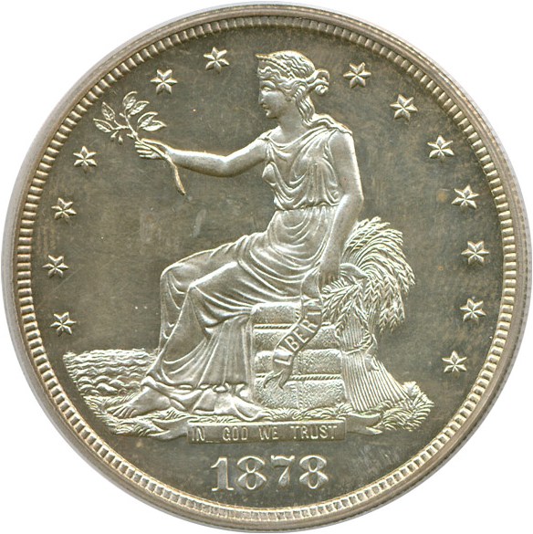 image for: 1878 Trade$  PCGS/CAC Proof 64 Cameo