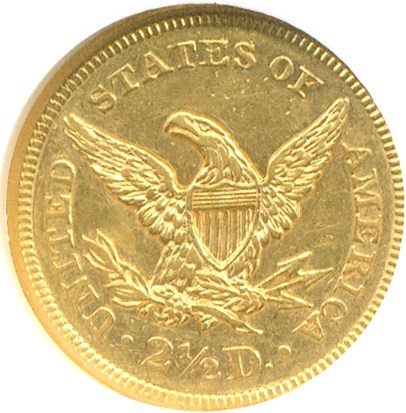 image for: 1859 $2 1/2 Type I  NGC AU55 