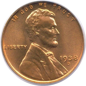 image for: 1938-D 1c PCGS MS67 RD
