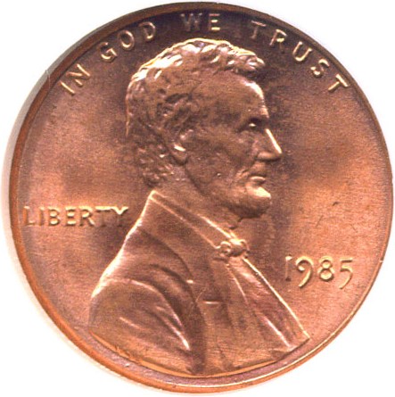 image for: 1985 1c  NGC MS66 RD