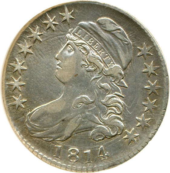 image for: 1814 50c DGS XF40  (Cleaned,  Light Corrosion)