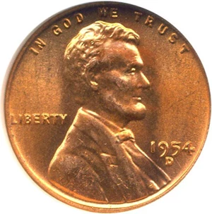 image for: 1954-D 1c NGC MS67 RD