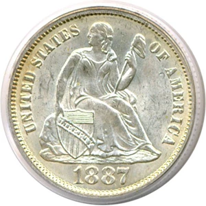 image for: 1887 10c PCGS MS64