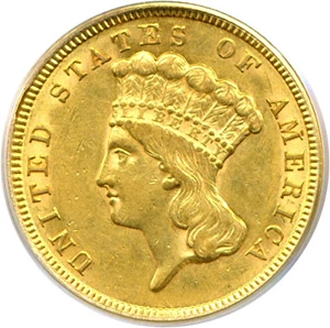 image for: 1854 $3 PCGS AU53