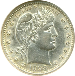 image for: 1898-S 25c ANACS AU58 Details (Cleaned)