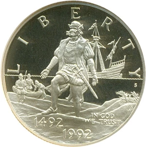 image for: 1992-S 50c Columbus NGC Proof 69 UCameo