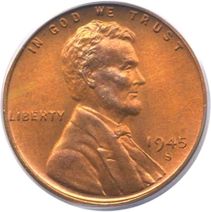 image for: 1945-S 1c PCGS MS67 RD
