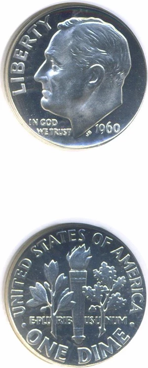 image for: 1960 10c NGC Proof 69 Cameo