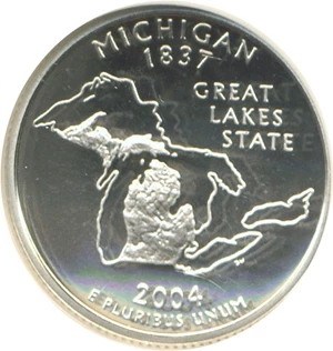 image for: 2004-S 25c Michigan-Silver NGC Proof 70 UCameo
