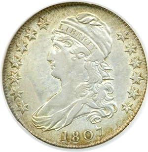 image for: 1807 50c DGS VF35 Capped Bust (O-112) (Cleaned)