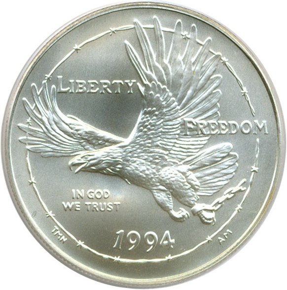 image for: 1994-W $1 Prisoner of War PCGS MS69 