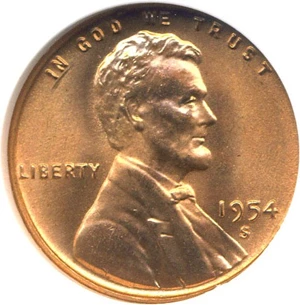 image for: 1954-S 1c NGC MS67 RD
