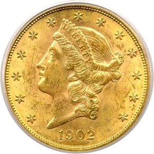 image for: 1902 $20 PCGS MS62