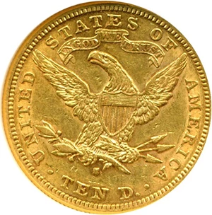 image for: 1896-S $10 NGC AU50