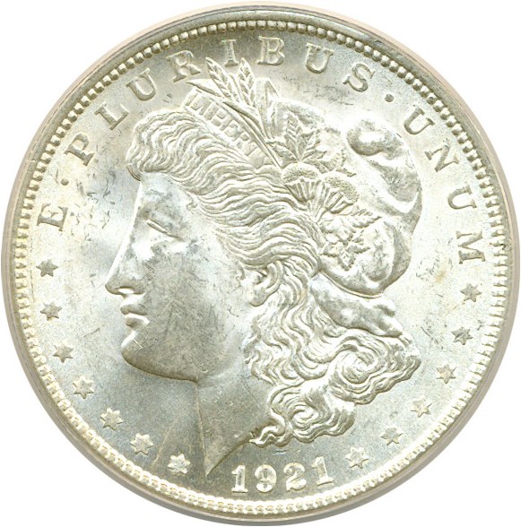 image for: Top 100 VAM: 1921 $1 Morgan VAM 25A ANACS MS62 
