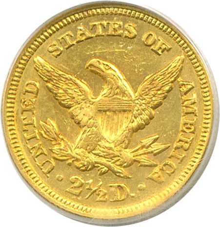 image for: 1849 $2 1/2  PCGS MS62 