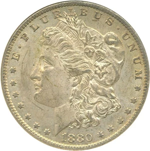 image for: Top 100 VAM: 1880-O $1 VAM 48 Hangnail ANACS AU58