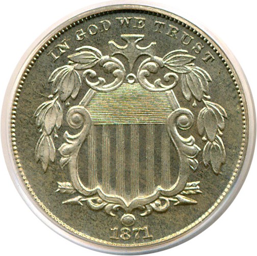 image for: 1871 5c  PCGS Proof 65