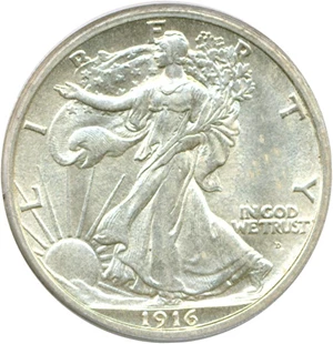 image for: 1916-D 50c PCGS AU58