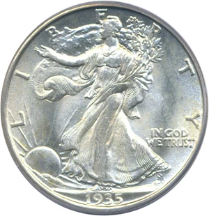 image for: 1935-D 50c PCGS MS65