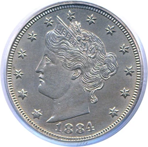 image for: 1884 5c PCGS MS63