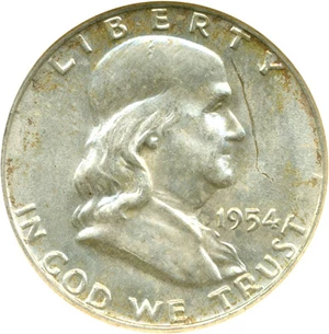 image for: 1954-D 50c ANACS MS64 FBL