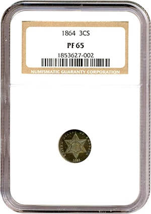 image for: 1864 3cS NGC Proof 65