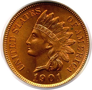 image for: 1901 1c PCGS MS65 RD