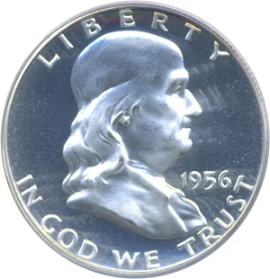 image for: 1956 50c Type 2 PCGS Proof 67 Cameo