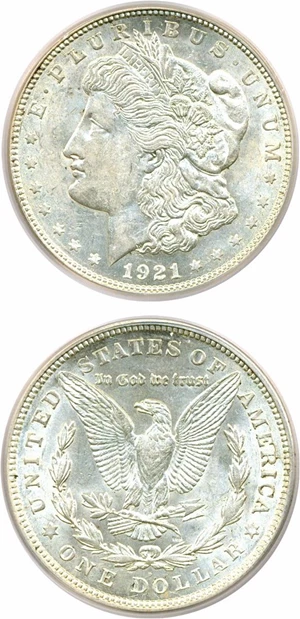 image for: 1921-D $1 VAM 8A ICG AU55