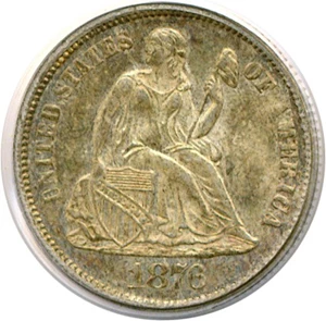 image for: 1876 10c PCGS MS63