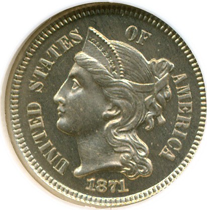 image for: 1871 3cN  NGC Proof 66