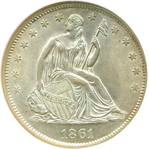 image for: 1861-S 50c NGC MS64