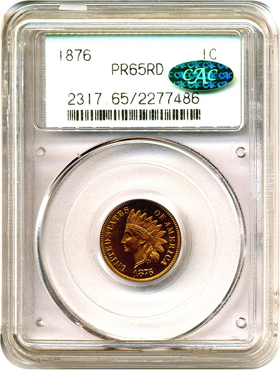 image for: 1876 1c  PCGS/CAC Proof 65 RD