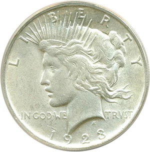 image for: Top 50 VAM: 1923 $1 VAM 1C Tail on O ANACS AU53 - Details (LDS, Cleaned)