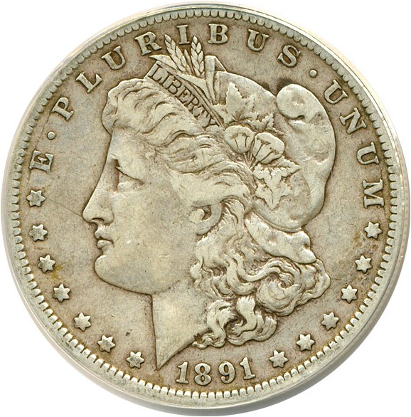 image for: Top 100 VAM: 1891-O $1 VAM 1A2  Clashed E ANACS VF35 