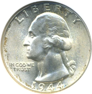 image for: 1944-S 25c DDO, Die 1 ANACS MS64