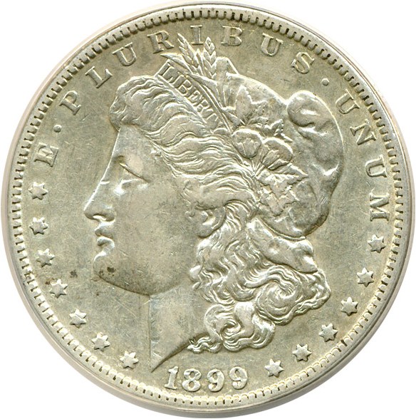 image for: Top 100 VAM: 1899-O $1 VAM 5 Micro O ANACS XF45