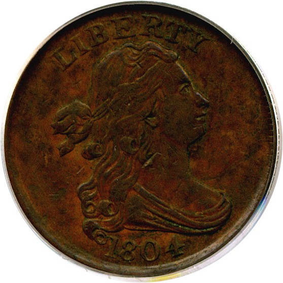 image for: 1804 1/2c Plain 4-No Stems PCGS XF40