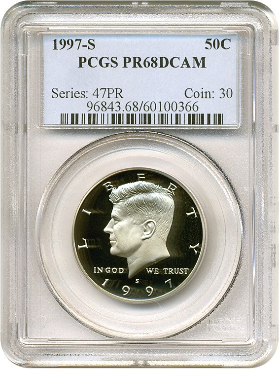 image for: 1997-S 50c  PCGS Proof 68 DCameo