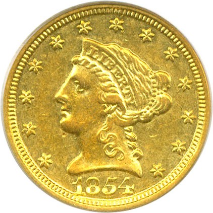 image for: 1854-O $2 1/2  PCGS AU55