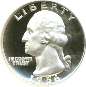 image for: 1956 25c NGC Proof 68 UCameo