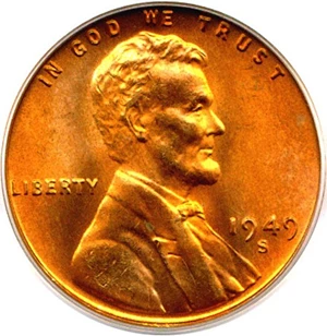 image for: 1949-S 1c PCGS MS67 RD